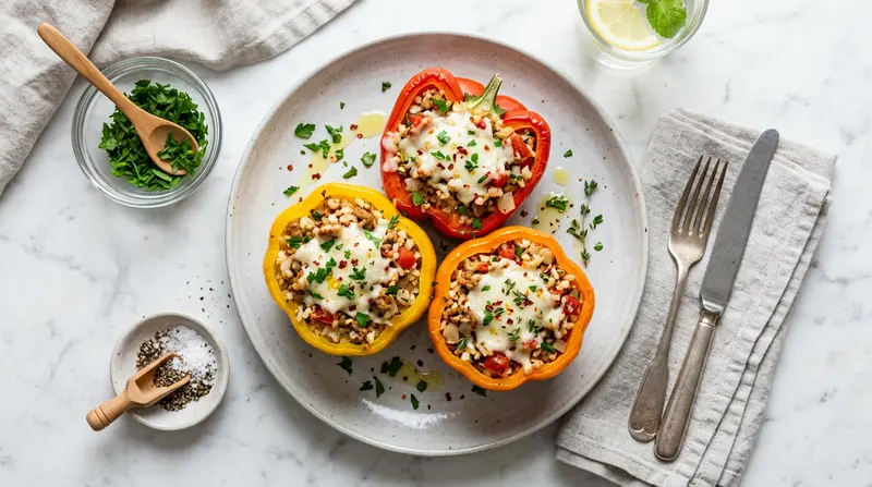 Stuffed Bell Peppers with Cauliflower Rice