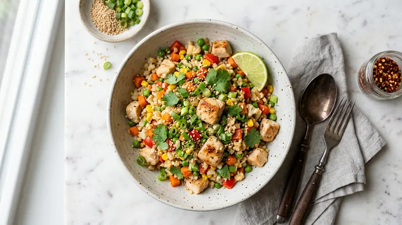 Cauliflower Fried Rice with Chicken