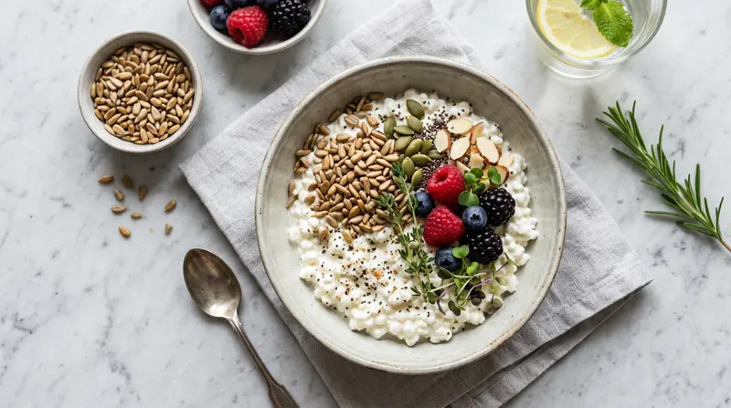 Cottage Cheese with Sunflower Seeds