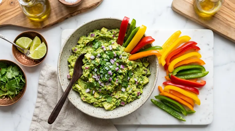 Guacamole with Bell Pepper Strips