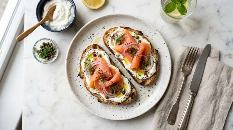 Smoked Salmon and Labneh Toast