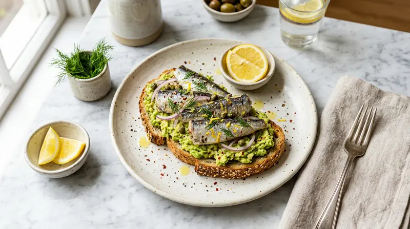 Sardines on Whole Grain Toast with Avocado