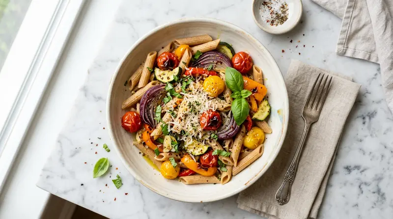 Whole Wheat Pasta with Roasted Vegetables