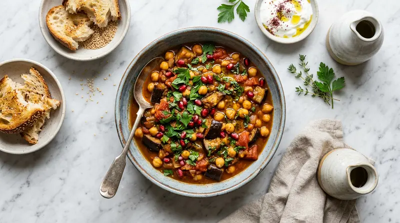 Roasted Eggplant and Chickpea Stew