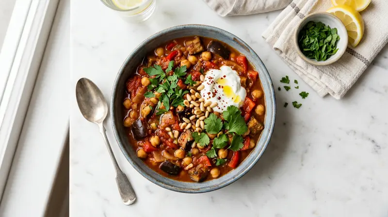 Roasted Eggplant and Chickpea Stew