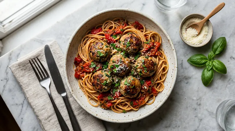 Turkey Meatballs and Whole Wheat Pasta