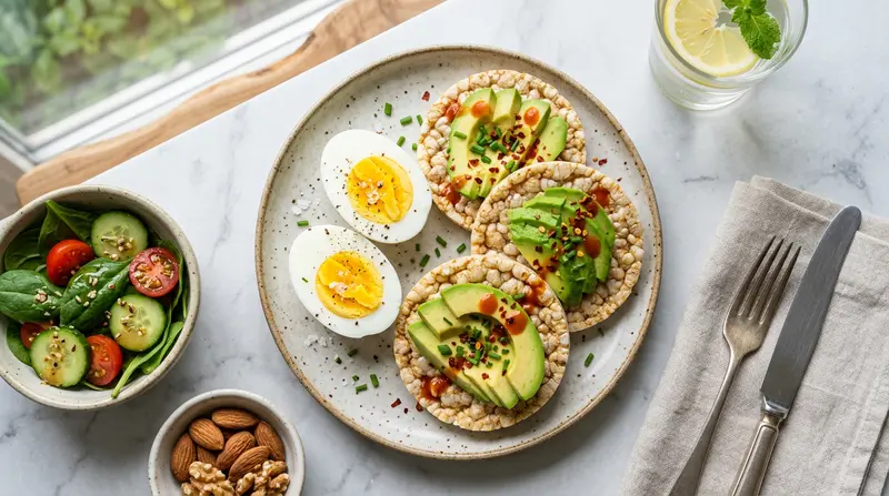 Hard-Boiled Eggs & Rice Cakes