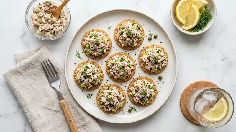 Tuna Salad on Whole Wheat Crackers