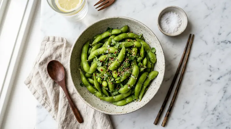 Steamed Edamame with Sea Salt