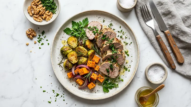 Pork Tenderloin with Roasted Brussels Sprouts