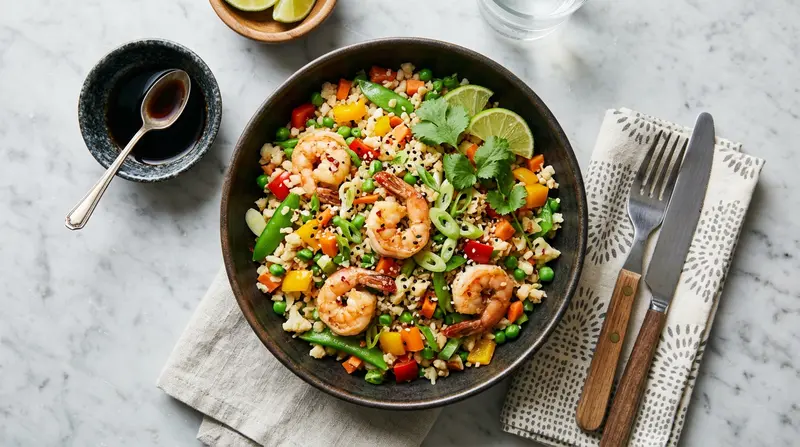 Shrimp Cauliflower Rice Stir-fry