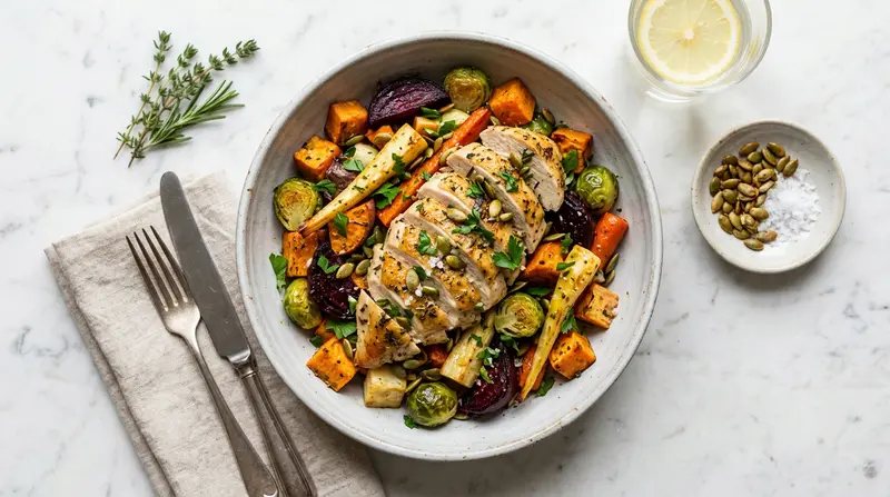 Roasted Root Vegetable Bowl with Chicken