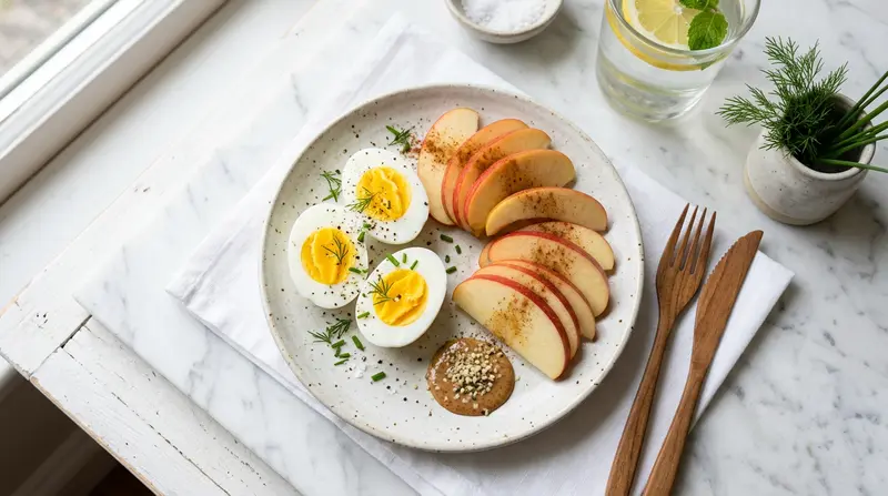 Hard-Boiled Eggs & Apple Slices