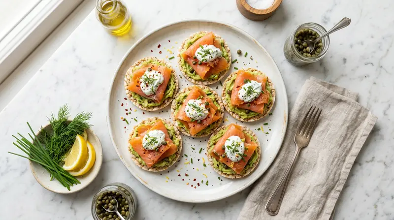 Smoked Salmon Rice Cakes