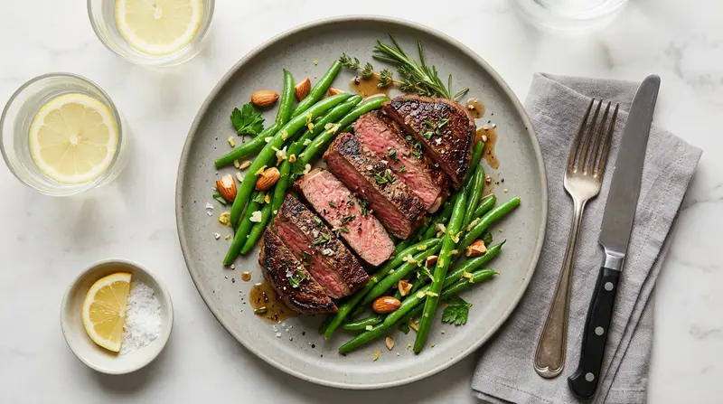 Pan-Seared Steak with Green Beans