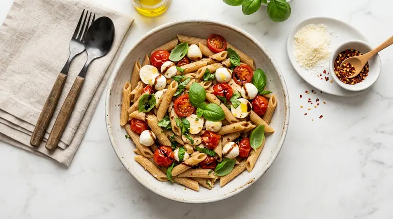 Caprese Pasta with Whole Wheat Penne