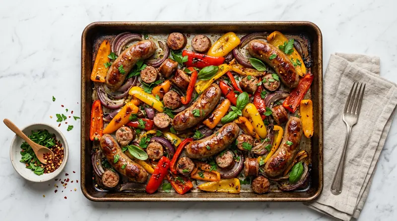 Sheet Pan Sausage and Bell Peppers