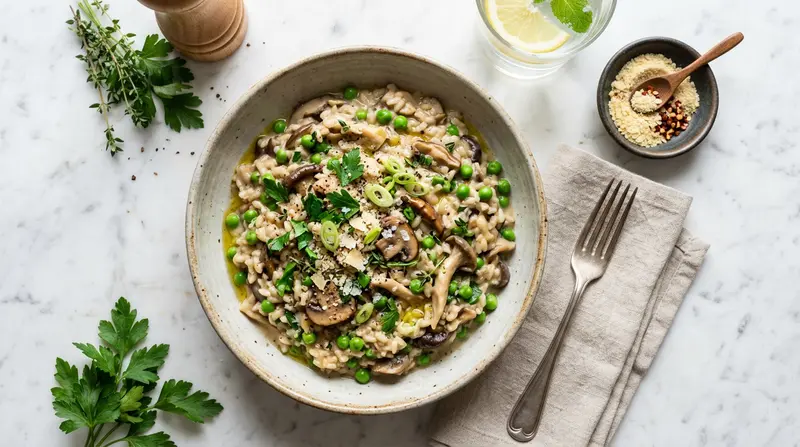 Mushroom and Pea Risotto