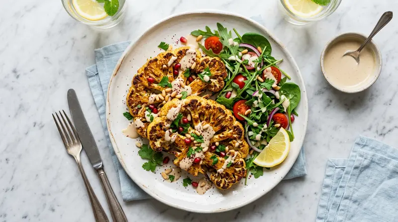 Roasted Cauliflower Steaks with Tahini