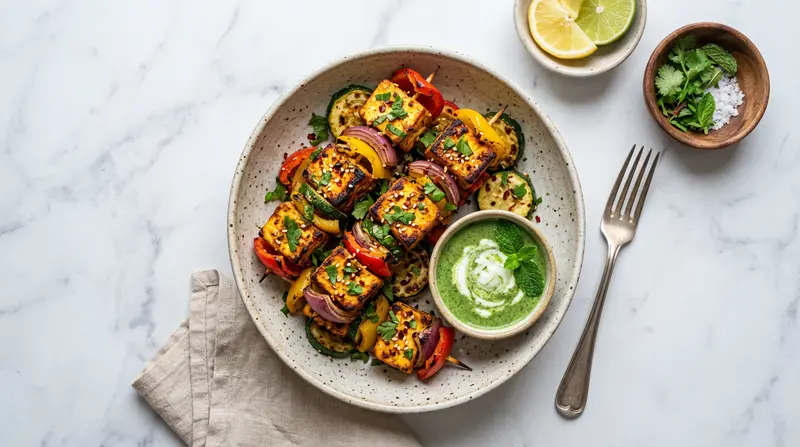 Paneer Tikka with Grilled Veggies
