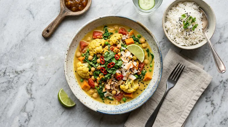 Chickpea and Cauliflower Coconut Curry