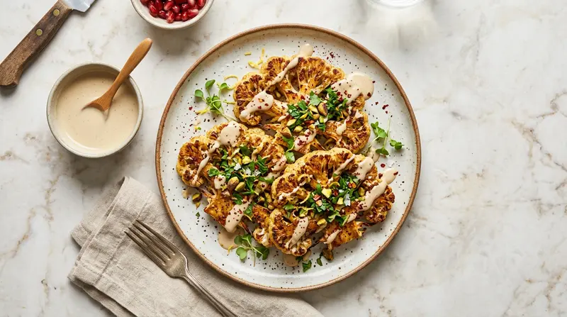 Roasted Cauliflower Steaks with Tahini