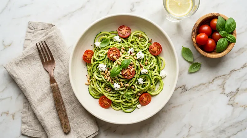 Zucchini Noodles with Basil Pesto