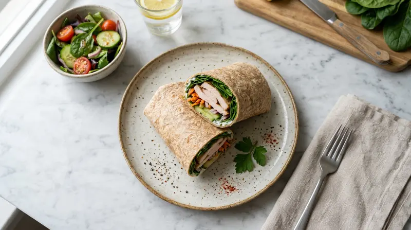 Turkey and Spinach Whole Wheat Wrap