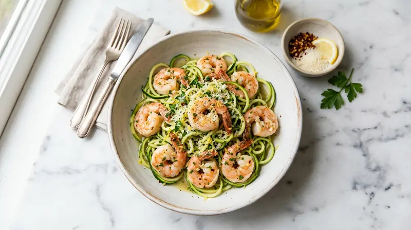Zucchini Noodles with Shrimp Scampi