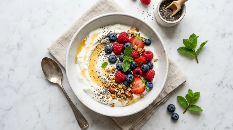 Greek Yogurt with Berries and Chia Seeds