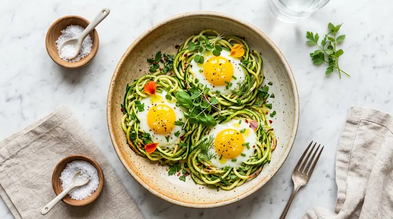 Zucchini Noodle Egg Nests