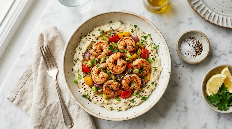 Cajun Shrimp and Cauliflower Mash